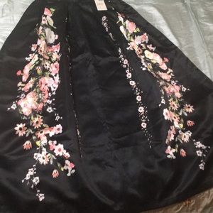 Floral Black Skirt